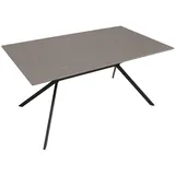 Mendler Esszimmertisch HWC-O58, Esstisch Sinterstein Metall, Marmor-Optik 160cm ~ grau