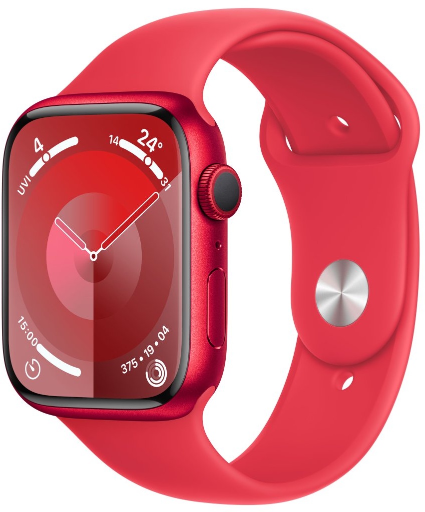 Apple Watch Series 9 Aluminium (PRODUCT)RED (PRODUCT)RED 45 mm S/M (130-180 mm Umfang) (PRODUCT)RED GPS