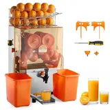 Gewerbliche Orangenpresse - Elektrische Zitruspresse - 120 W Leistung - Edelstahlgehäuse - Bis 20 Orangen pro Minute - Mit Wasserhahn - Schalen-Au...