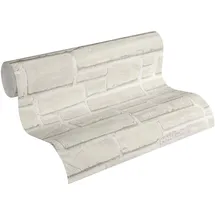 A.S. Création Vliestapete Best of Wood`n Stone 10,05 m x 0,53 m 300 g Grau/Weiß 662316