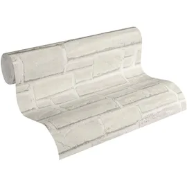 A.S. Création Vliestapete Best of Wood`n Stone 10,05 m x 0,53 m 300 g Grau/Weiß 662316