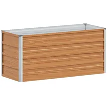 vidaXL Garten-Hochbeet verzinkter Stahl rechteckig 100 x 40 x 45 cm Hellbraun