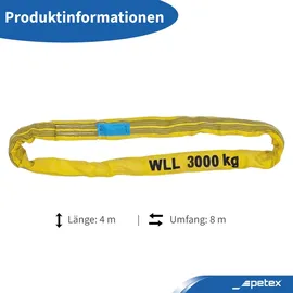 PETEX Rundschlinge Polyester 4 m Gelb