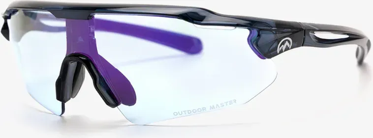 OutdoorMaster HAWK LT photochromatische & polarisierte Fahrradbrille Schwarz
