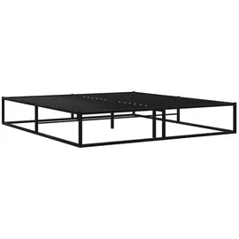 furnicato Bettgestell 200 x 200 cm Schwarz