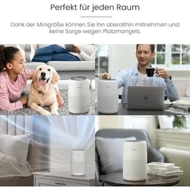 Levoit Luftreiniger Allergiker mit Aromatherapie, HEPA Luftfilter gegen Schimmel, Staub und Tierhaare bis zu 0,3 μm für Schlafzimmer, 7 Watt Energiesparend, 3 Geschwindigkeiten, 1,1kg, Weiß