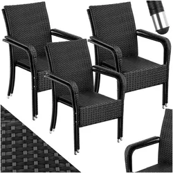 tectake® Rattanstuhl, widerstandsfähig, bodenschonend, stapelbar, 58 x 67 x 90 cm, Belastbarkeit 120 kg