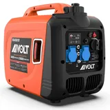 AIVOLT Inverter Stromerzeuger 3200 Watt Stromgenerator Notstromaggregat Benzin leise Stromaggregat für Campen, Festivals, Werkzeuge und Hausgebrauch mit 2 USB und two 230 V Steckdosen Schwarz-orange2