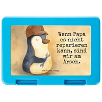 Mr. & Mrs. Panda Butterdose Wenn Papa es nicht reparieren kann, sind wir am Arsch Design, Bentobo, Premium Kunststoff, (Packung), Mahlzeitendose Geschenk Jausendose weiß