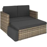 Tectake Korfu Rattan Lounge 2-Sitzer beige