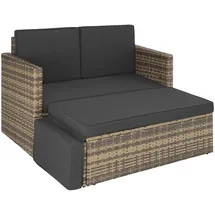 Tectake Korfu Rattan Lounge 2-Sitzer beige