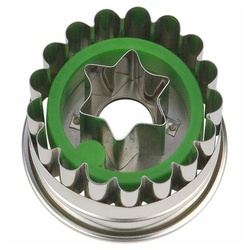 STÄDTER Ausstechform Linzer Stern mit Auswerfer Ø 4.8 cm, Edelstahl silberfarben