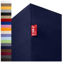 r-up Spannbettlaken Baumwolle 140 x 200 - 160 x 200 cm Blau