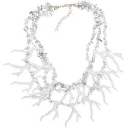 Kette mit Anhänger "Barrier Rief", Damen, Gr. one size, Stein, weiß, COLLEZIONE ALESSANDRO, Basic, Halsketten, in Form von Korallen, Statementkette