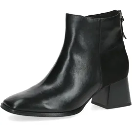 CAPRICE Damen Stiefeletten mit Absatz aus Leder Blockabsatz Weite G, Schwarz (Black Comb), 38 EU