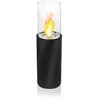 UISEBRT Bioethanol Kamin Ethanol Standkamin Freistehend für Indoor & Outdoor Feuerstelle Feuersäule Bio Ethanol Kaminofen mit Verstellbarer Flamme, Rund