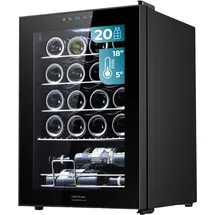 Cecotec Getränkekühlschrank - 24 Flaschen Bolero GrandSommelier 2050 Black Compressor. Einstellbare Temperatur von 5-18°C, Hohe Leistung, Leiser Betrieb und vibrationsfrei.