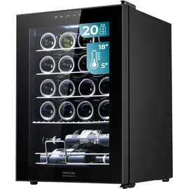 Cecotec Getränkekühlschrank - 24 Flaschen Bolero GrandSommelier 2050 Black Compressor. Einstellbare Temperatur von 5-18°C, Hohe Leistung, Leiser Betrieb und vibrationsfrei.