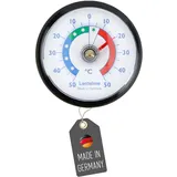 Lantelme Kühlschrankthermometer Selbstklebend Temperatur + - 50°C Analog | Thermometer Schwarz für Gefrierschrank Eisfach Kühltheke Kühlzelle Kühlfach Kühlschrank | Bimetall Analog (Schwarz)