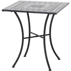 Gartentisch Mosaik ca. 64x71 cm Schwarz