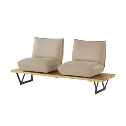 KOINOR Kufenbank  Leder Schwof , beige , Maße (cm): B: 190 H: 88 T: 70.0