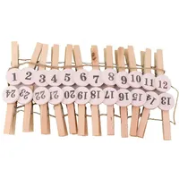 Adventskalender Deko Klammern Kette Holz Bastelset Aufhängen Weihnachtskalender