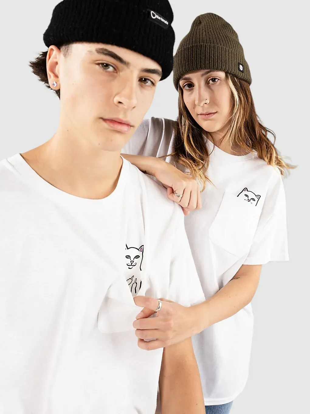 RIPNDIP Lord Nermal Pocket T-Shirt white Gr. XL