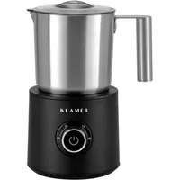 KLAMER elektrischer Milchaufschäumer, Milchaufschäumer elektrisch (250/500 ML), heißer und kalter Milchschaum für Cappuccino, Heiße Schokolade und Proteinshake, Barista Milch, Edelstahl, 500 W