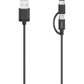 Hama Micro-USB auf USB-C Adapter 0,75 m Schwarz