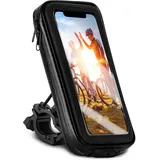 moex Fahrradtasche für Samsung Galaxy A56 5G Handyhalterung Fahrrad Lenker wasserdicht, Lenkertasche mit Touch Fenster, Fahrradhalterung Handy 360 Grad drehbar, eBike Halterung, Schwarz