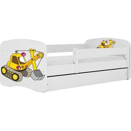 raumhirsch furniture Kinderbett Bagger 80 x 180 cm Holzwerkstoff weiß