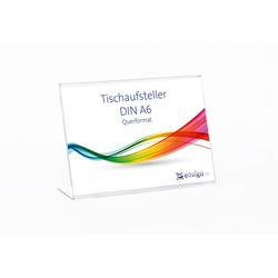 Tischaufsteller »L-Ständer« DIN A6 quer, glasklarer PS-Kunststoff
