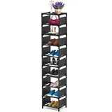 esonstyle 10 Ebenen Schuhregal Metall, schmal, platzsparend