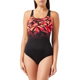 Speedo Hyperboom Placement Muscleback Badeanzug für Damen, Schwarz/Rot, 32 (DE 36)