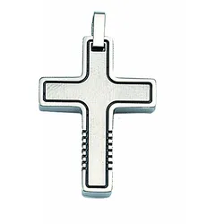 Ketten-Anhänger ADELIA ́S "Edelstahl Kreuz Anhänger", silber, Schmuckanhänger, Herren, Edelstahl, Edelstahlschmuck für Herren