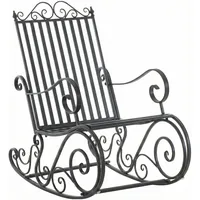 CLP Schaukelstuhl Relaxstuhl Smilla, wetterfest für Garten, Metallgestell in verschiedenen Farben, ergonomisch, Landhausstil, Outdoor Sessel