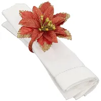 Atmosphera Créateur d'intérieur Serviettenring Weihnachtsstern mit goldener Verzierung, 2er-Set