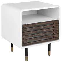 Beliani Nachtschrank Rifle 45 x 50 x 50 cm Weiß