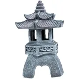 Happyyami Geführte Laterne Solar-Dekorationsleuchten Mini-Puppenhaus-Zubehör Zen-Garten- Led-Strahler Zen- Solar-Mini-Pagode Asiatische Laterne Harz Grauer Garten Solar- Harz