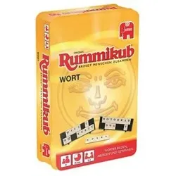 JUMBO SPIELE 03974 Original Rummikub Wort Kompakt in Metalldose