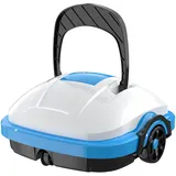 WYBOT Poolroboter Akku Ohne Kabel Poolsauger Roboter mit Dual-Antriebsmotoren, Poolroboter Akku Robotersauger für Flachem Boden Aufstellpools bis 50 m2 Saugroboter Automatisches Parken Weiß