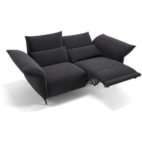 Sofanella 2-Sitzer Stoff Cuneo, Relaxsofa, Designsofa, Designer Couch, Italienisches Sofa, 2er Sofa schwarz