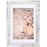 Ideal Trend Bilderrahmen Holz Rahmen Plexi Acryl Collage Wanddeko Poster quadratisch S215: Farbe: Shabby-Weiß | Format: 29,7x42 A3
