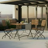 gardenson Lindau Tischgruppe 5-tlg. Klapptisch 120 x 80 x 75 cm beige