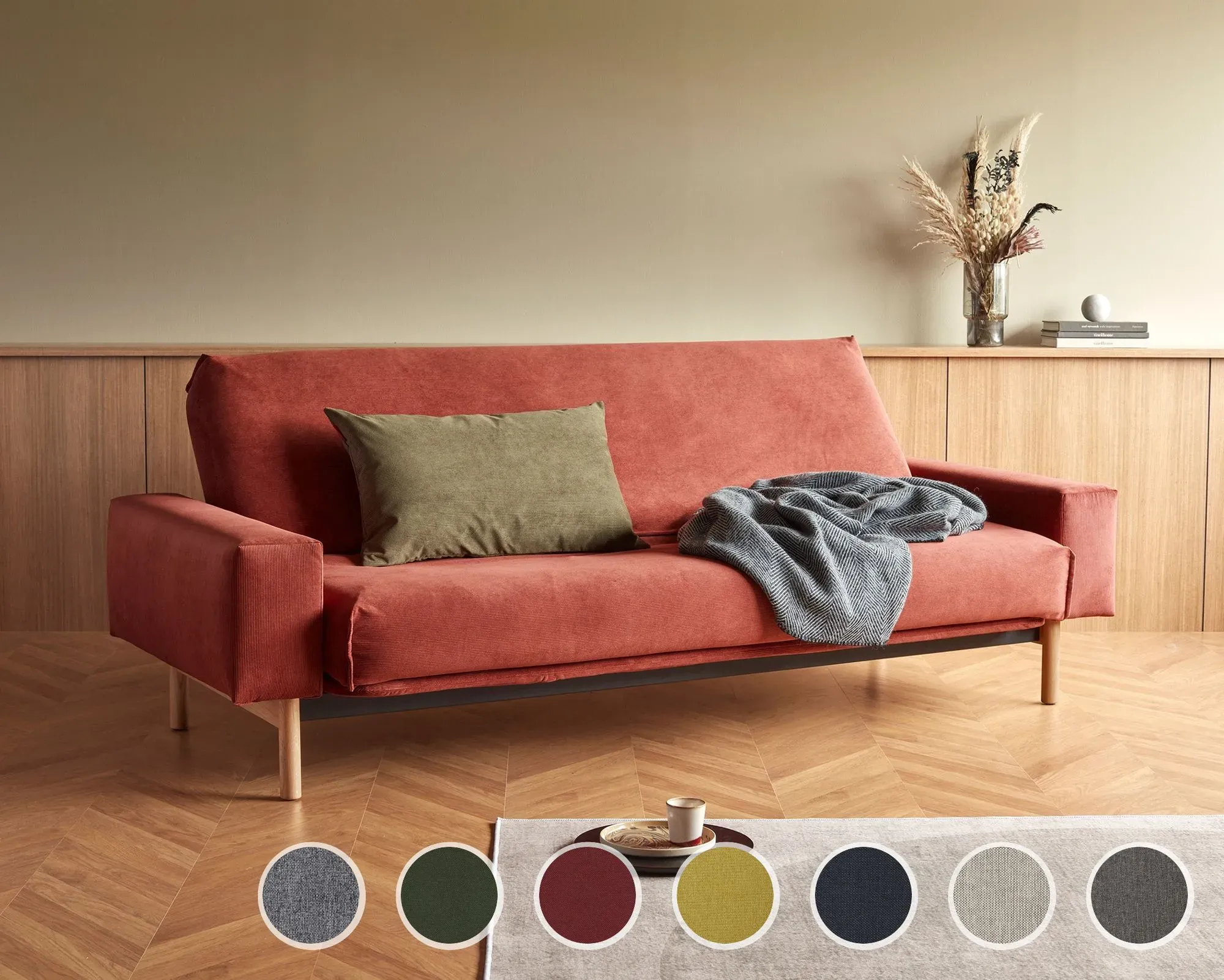 Innovation Mimer Multifunktionales Klappsofa 140x200 cm / 528 Blau / Spring / mit Bezug