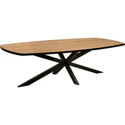 Esstisch OMG DESIGN "Costa", beige (natur, schwarz, natur), B:190cm H:77cm T:102cm, Tische, Zeitloser Landhausstil, Breite 190 cm, moderne Bootsform