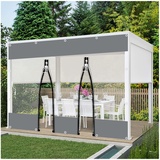 Sonakia Transparente Planen Seitenwände, Durchsichtige Planenvorhänge, Außen Planen Zelt Seitenwände, Für Pergola Pavillon Garten, 0,3mm wasserdichte Planenabdeckung,WxH-5x2.2m/16.4 * 7.2ft