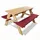 Coemo Kinder-Sitzgruppe Natur Picknicktisch mit Polster Spieltisch Gartentisch Holz