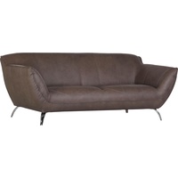 2-Sitzer GUTMANN FACTORY "Venezuela" Sofas Gr. B/H/T: 205cm x 83cm x 100cm, Semi-Anilin-Leder, grau (taupe)