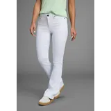 Arizona Bootcut-Jeans "Shaping", Damen, Gr. 76, K + L Gr, weiß, Jeans, Obermaterial: 98% Baumwolle, 2% Elasthan, Basic, bootcut fit lang, Jeans, elastische Passform, Bootcut-Beinform, Used-Waschung, hohe Taille